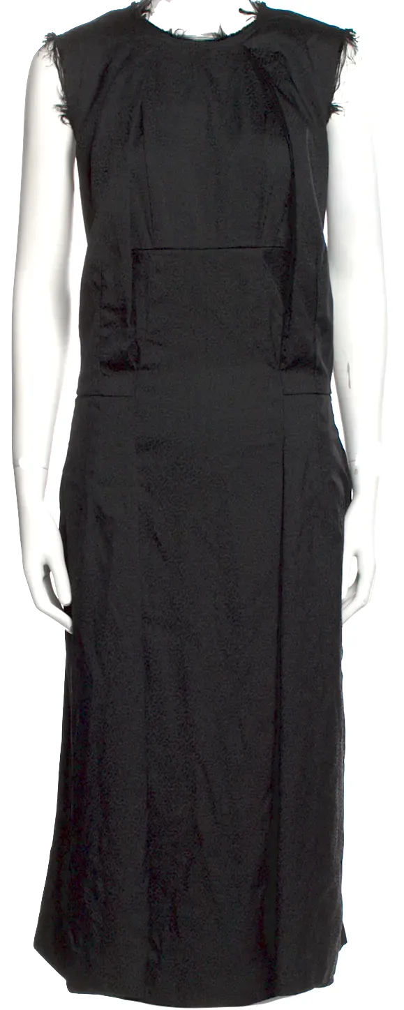 Comme des Garcons Japan. Robe longue à col rond avec ourlet brut noir