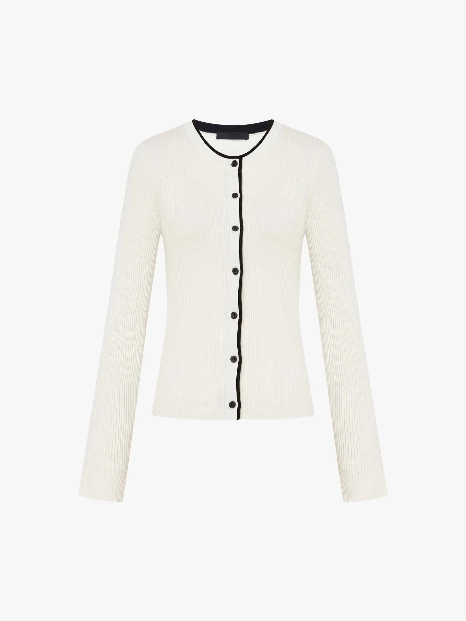 Cardigan en maille à parement contrasté