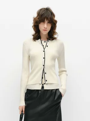 Cardigan en maille à parement contrasté