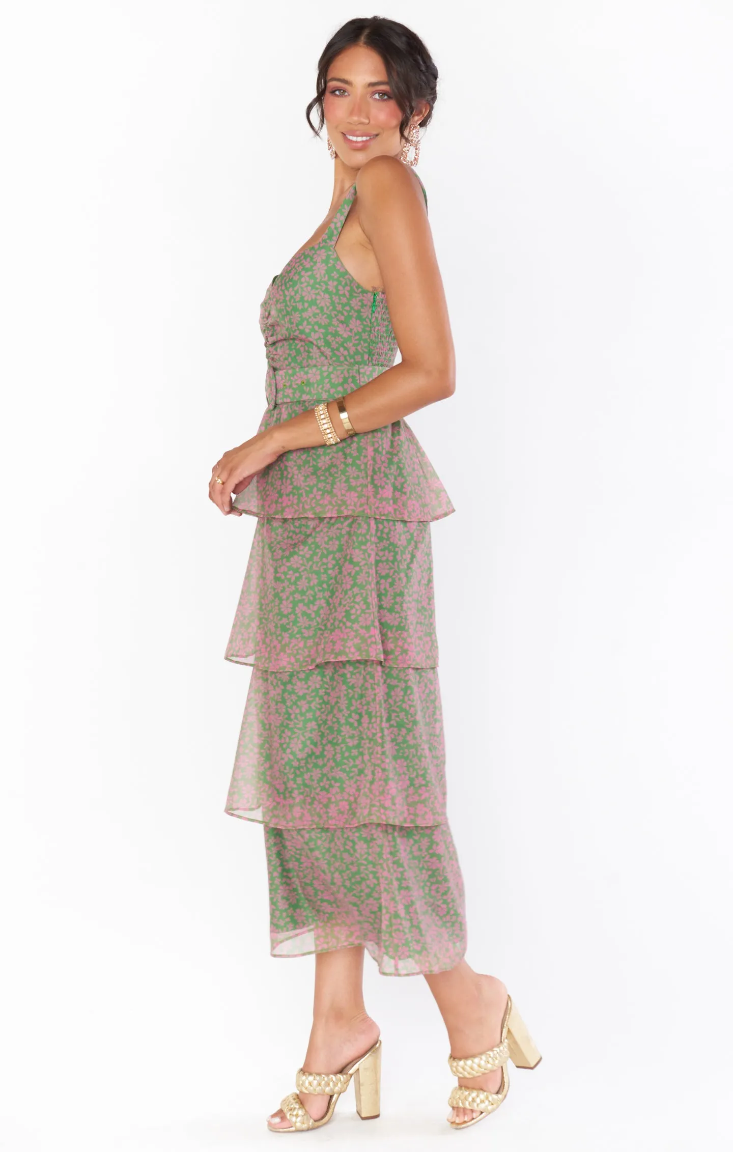 Robe midi Cosmopolitan ~ Imprimé floral pastèque