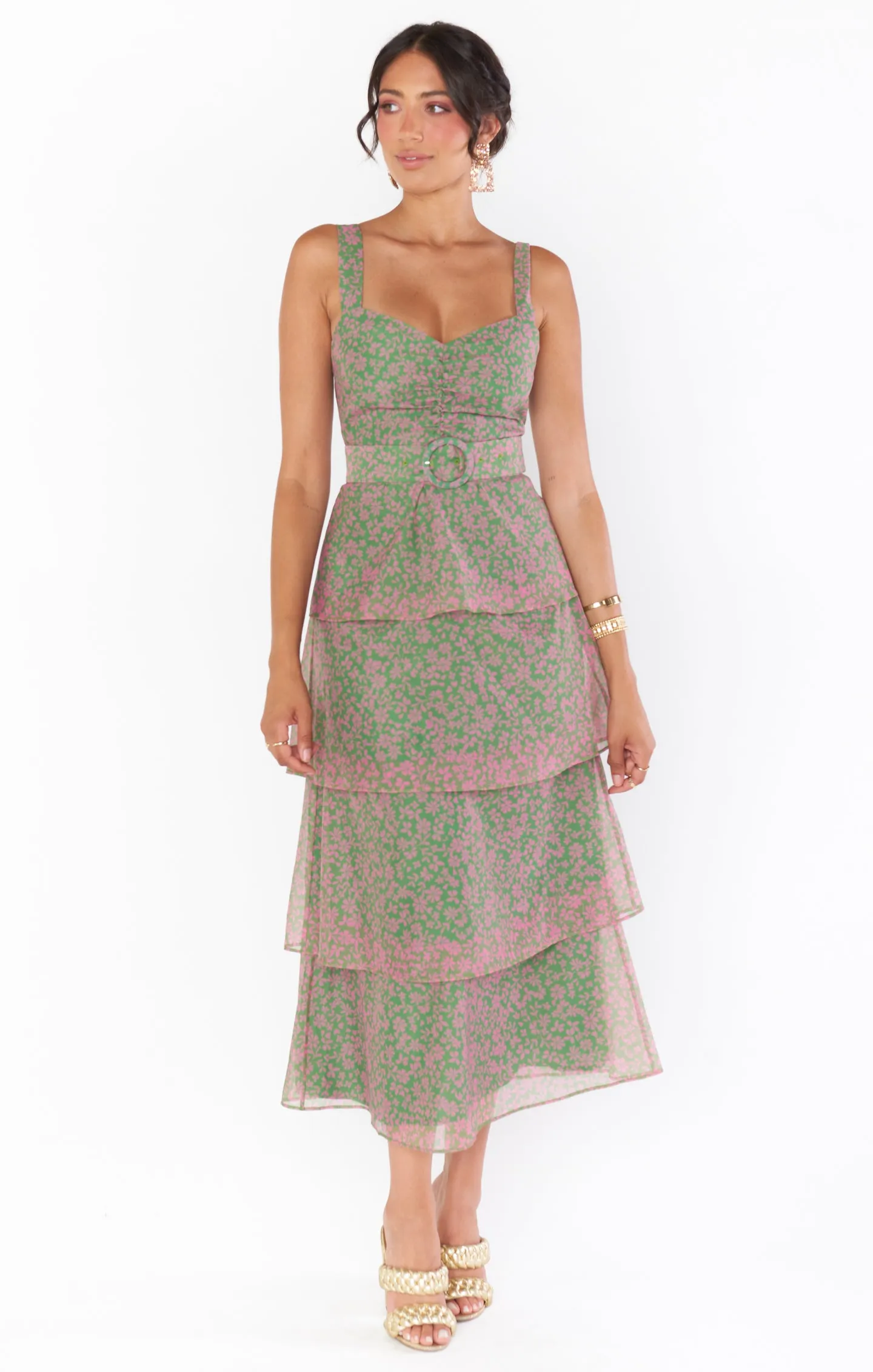 Robe midi Cosmopolitan ~ Imprimé floral pastèque