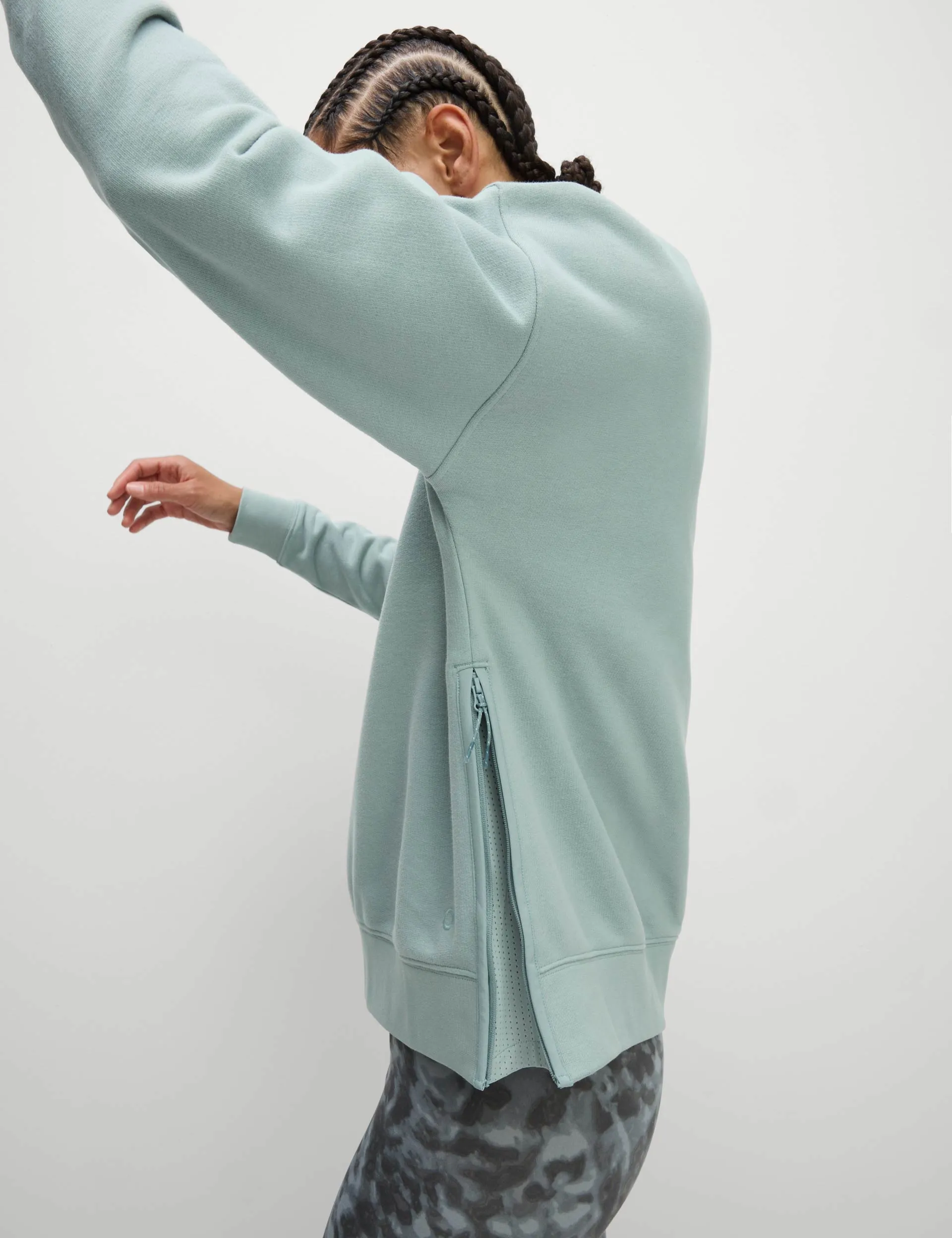 Pull décontracté à panneaux en maille riche en coton - Menthe claire
