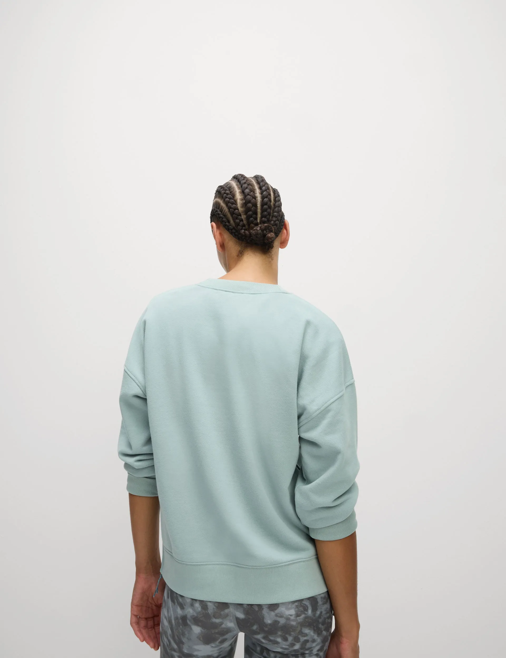 Pull décontracté à panneaux en maille riche en coton - Menthe claire