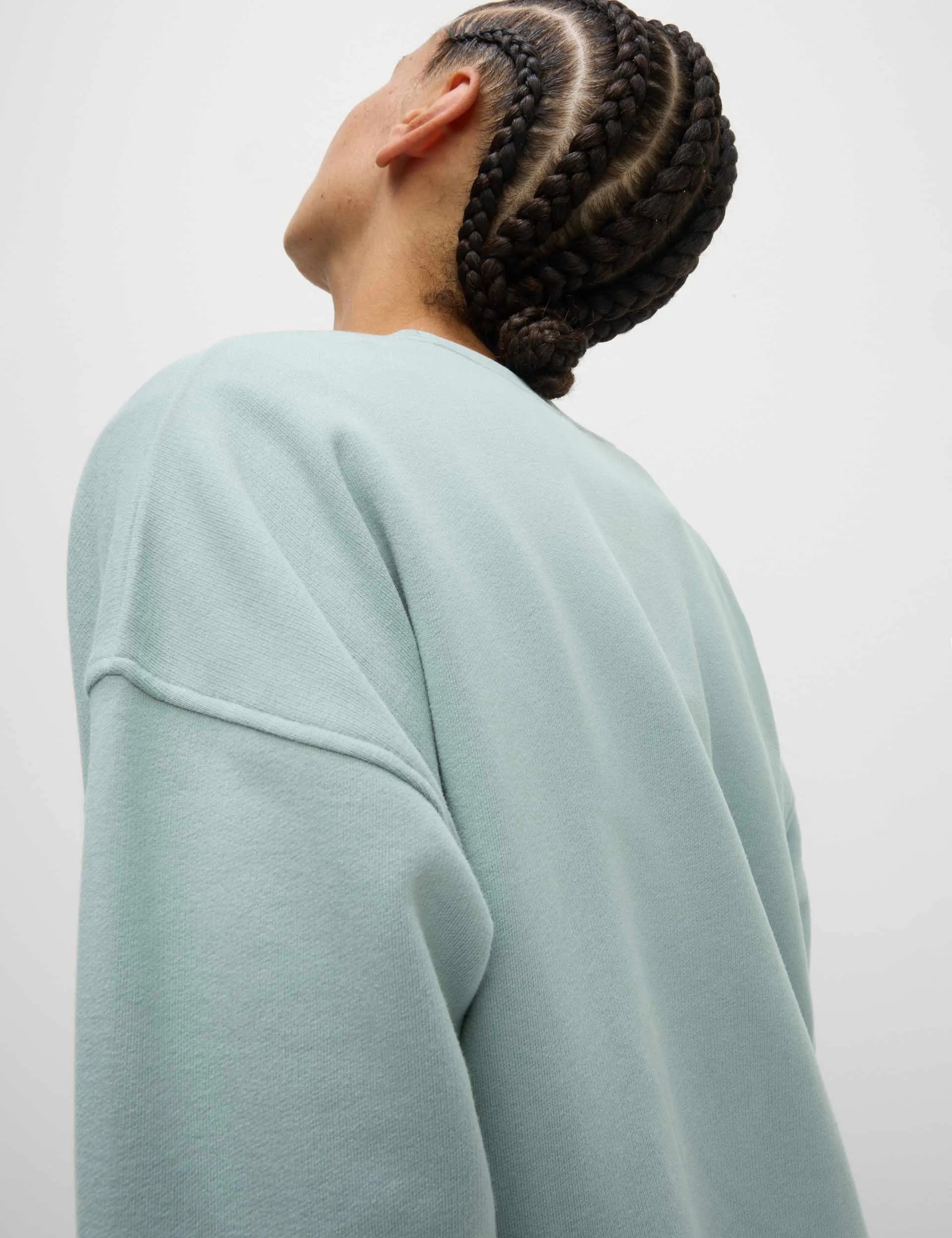 Pull décontracté à panneaux en maille riche en coton - Menthe claire