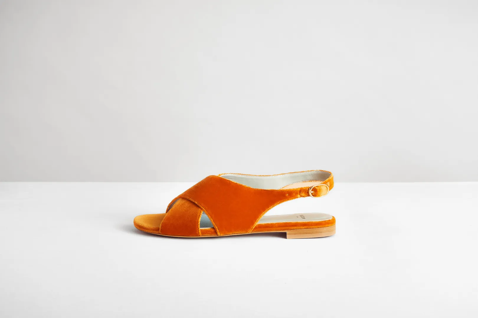 Sandales Slingback Véganes en Velours de Coton | Orange Citrouille