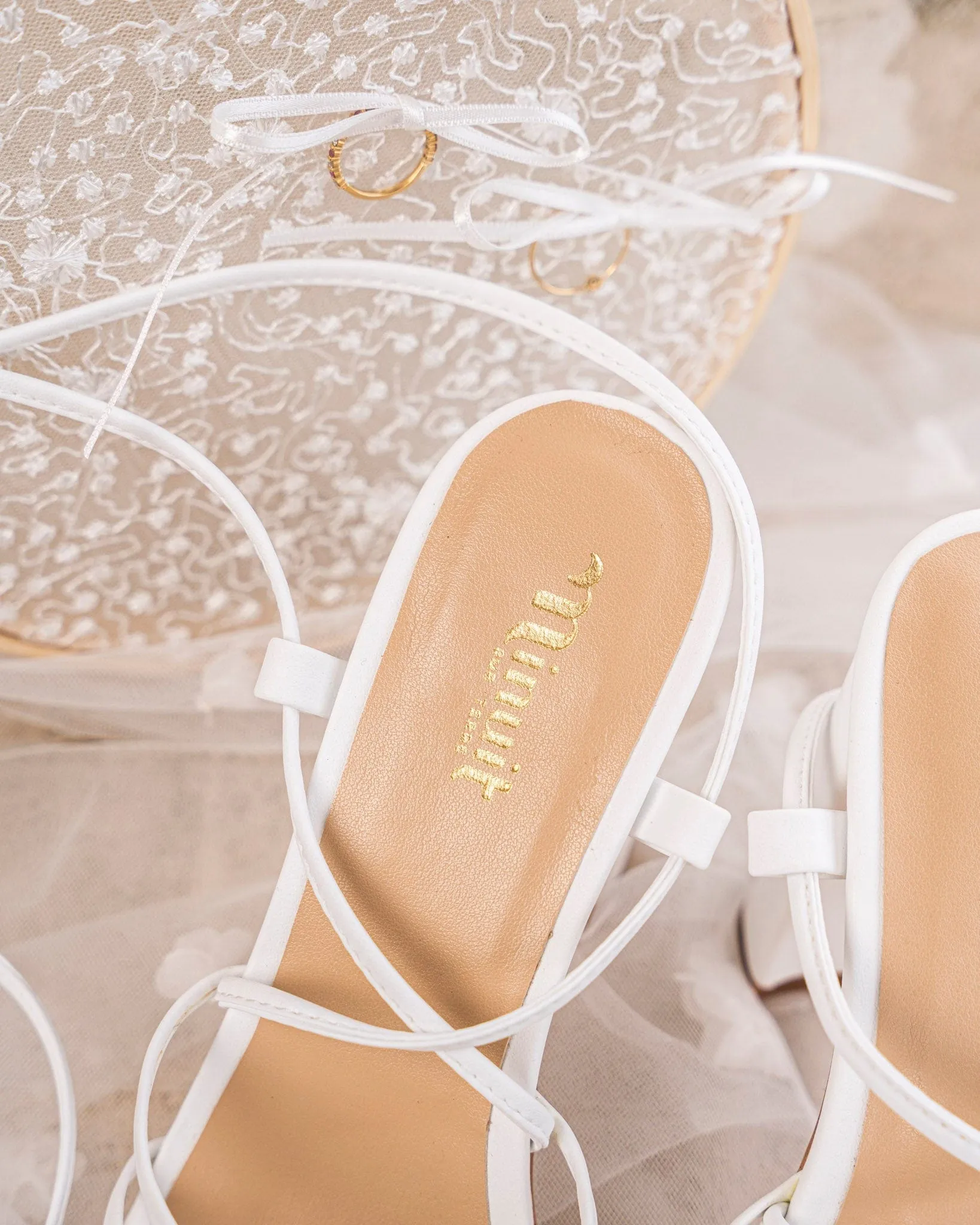 Sandales à talons Cupid Vegan en grain recyclé | Blanc