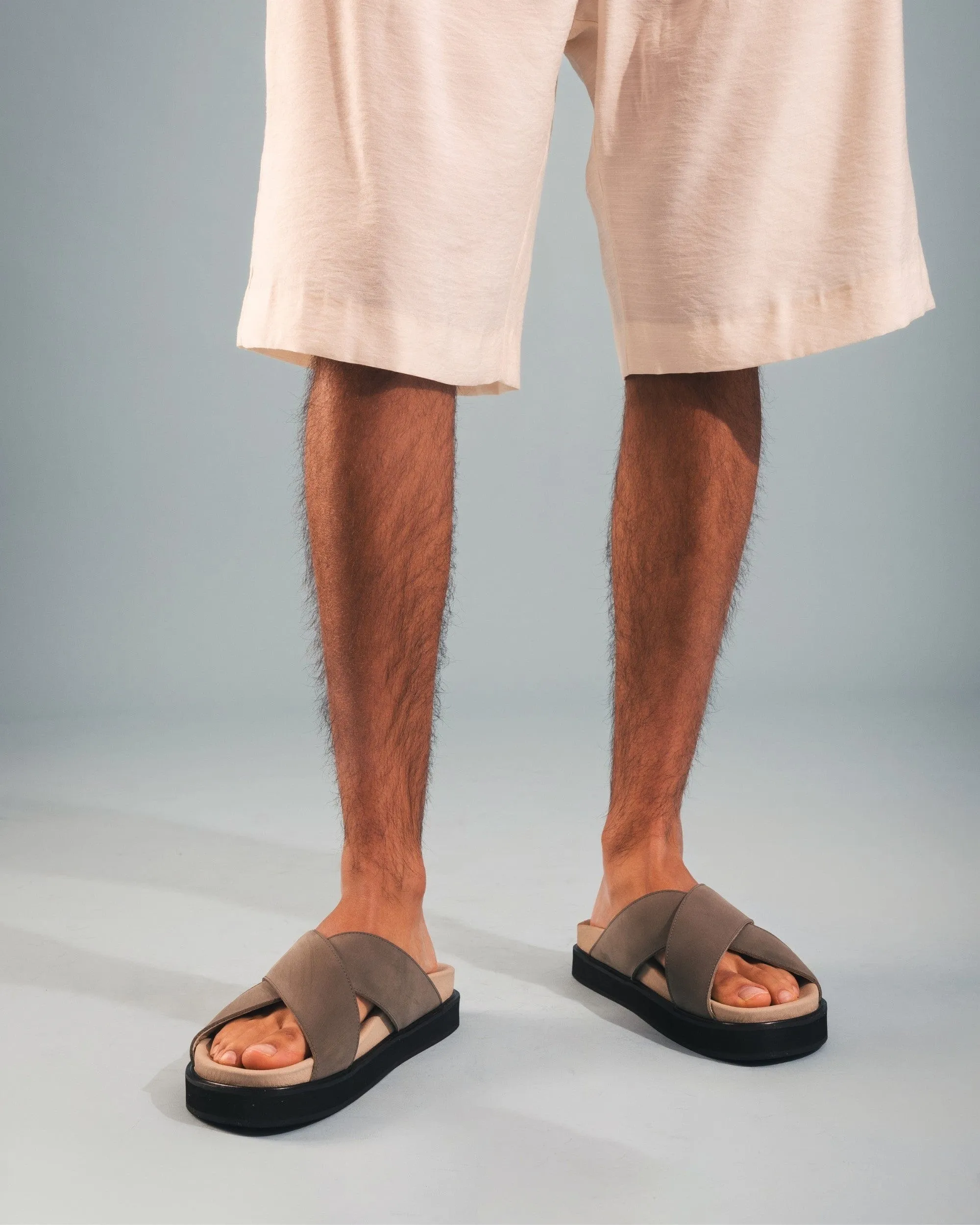 Davu Sandales unisexe en microfibre végane à plateforme croisée | Vert