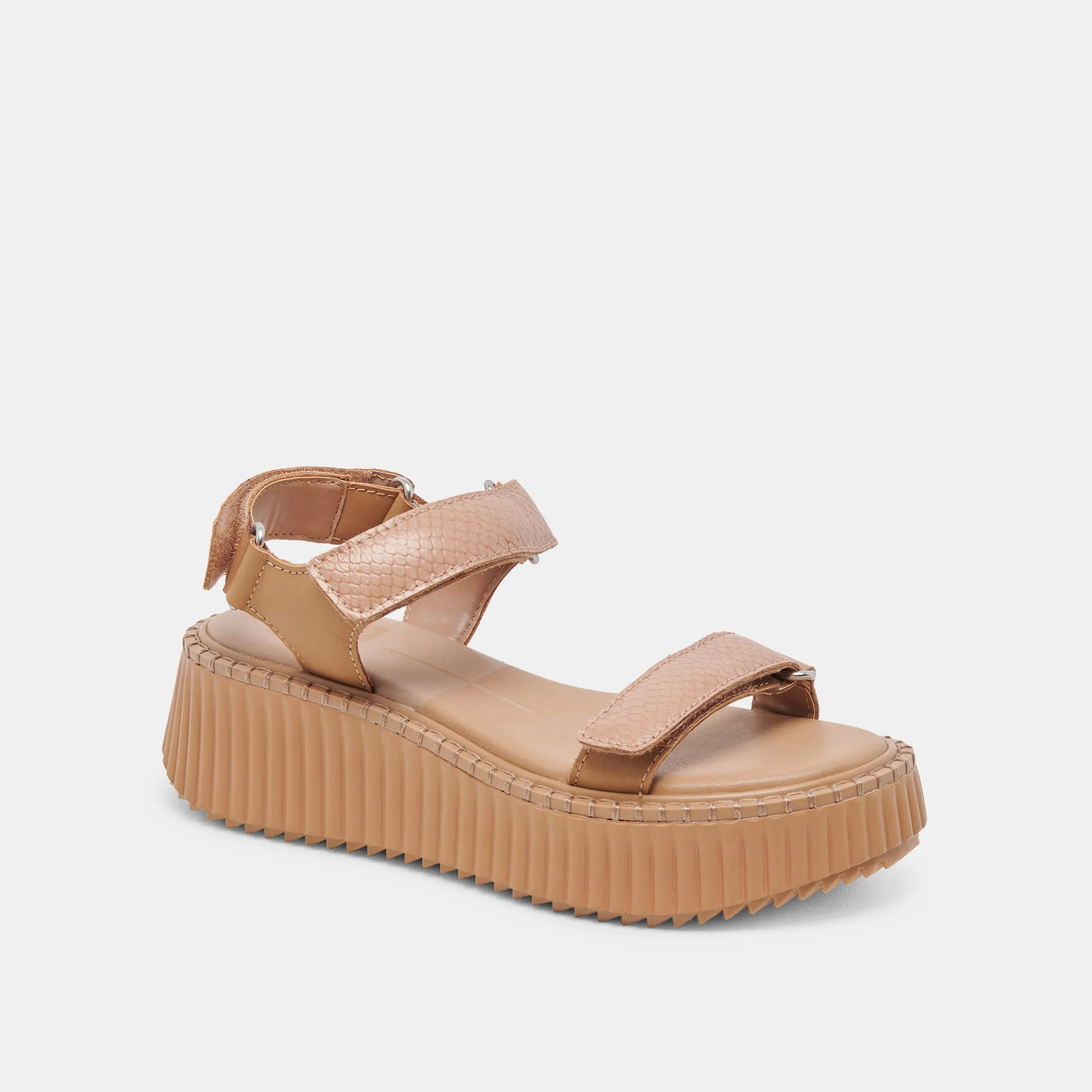 DEBRA SANDALES TOFFEE CUIR EMBOSSE