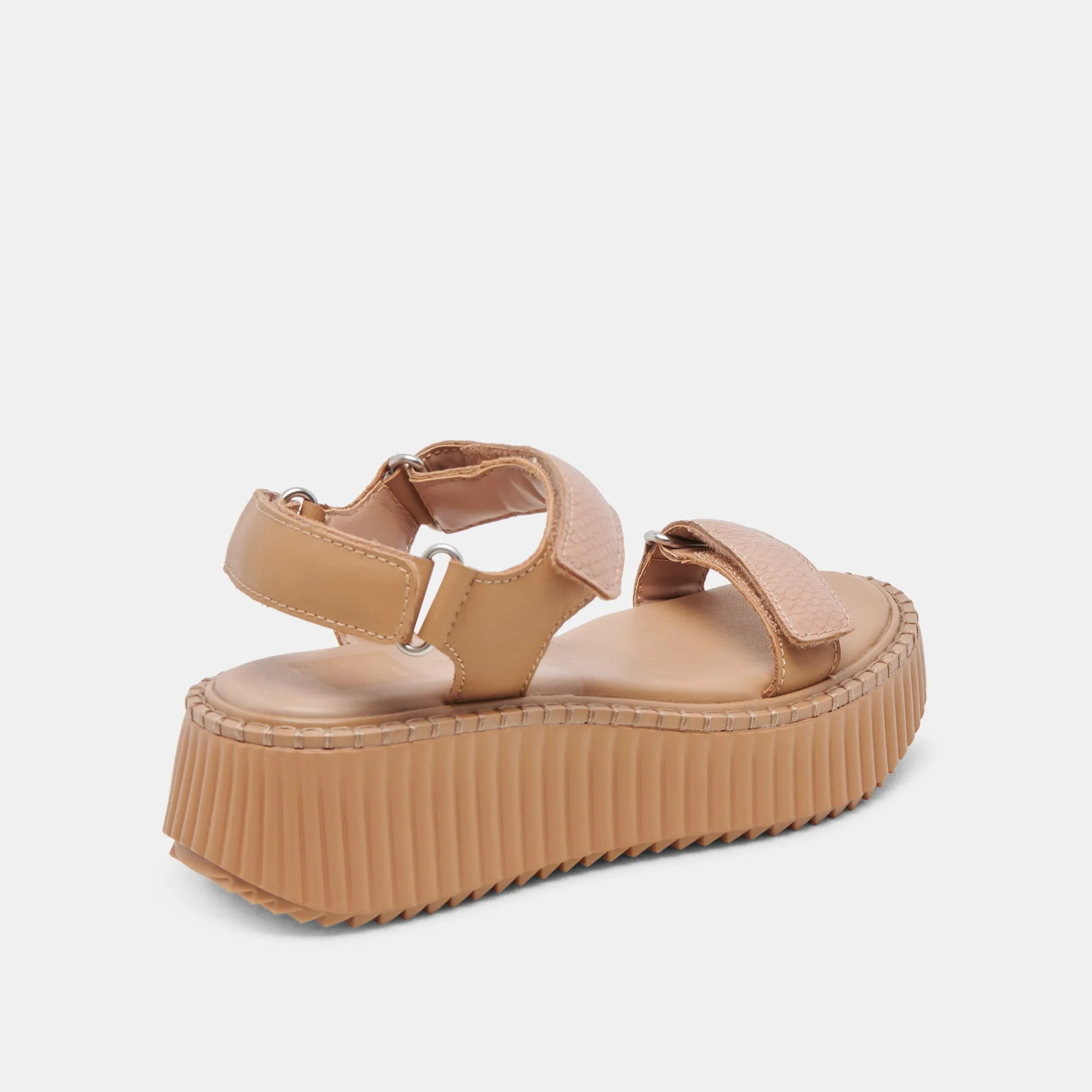 DEBRA SANDALES TOFFEE CUIR EMBOSSE