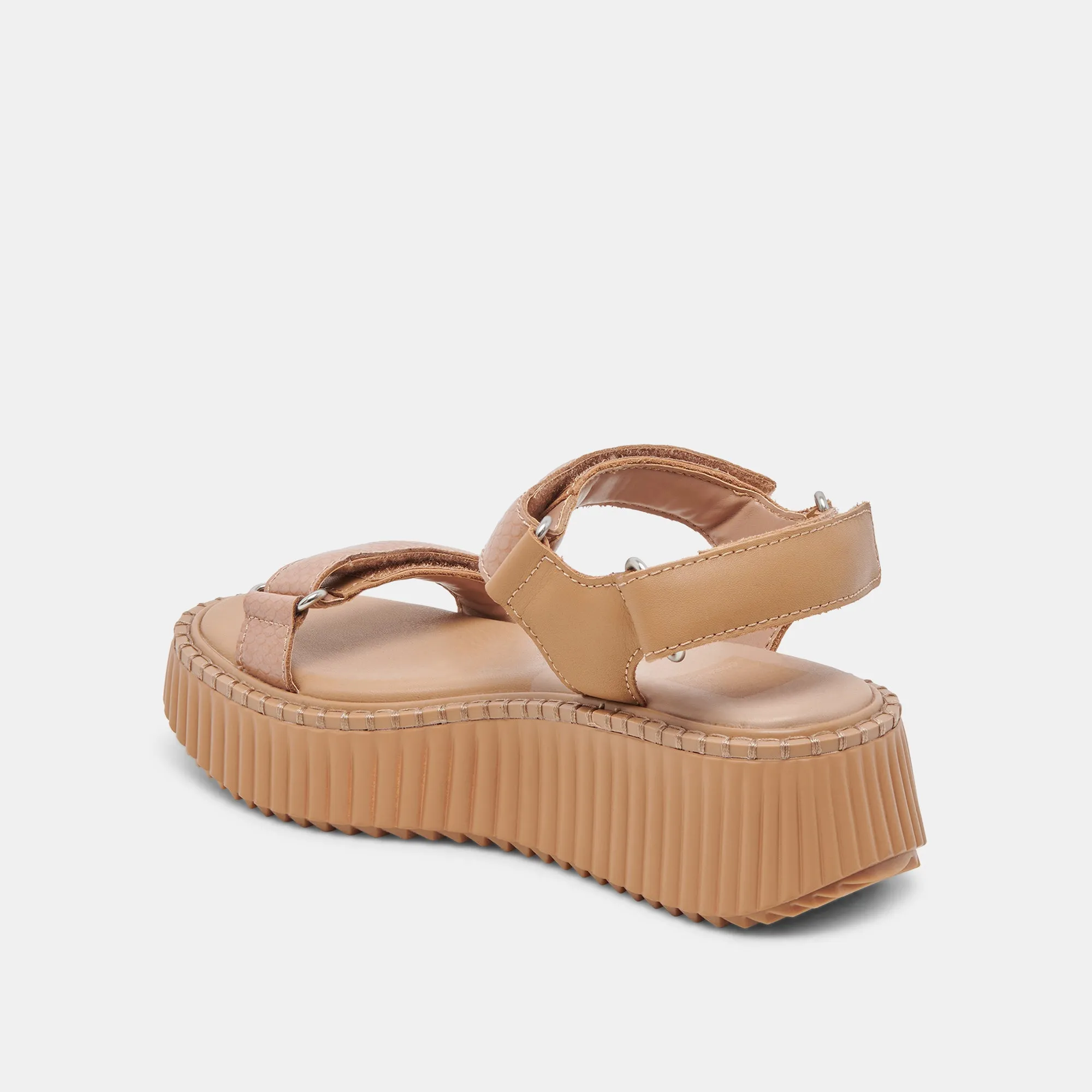 DEBRA SANDALES TOFFEE CUIR EMBOSSE