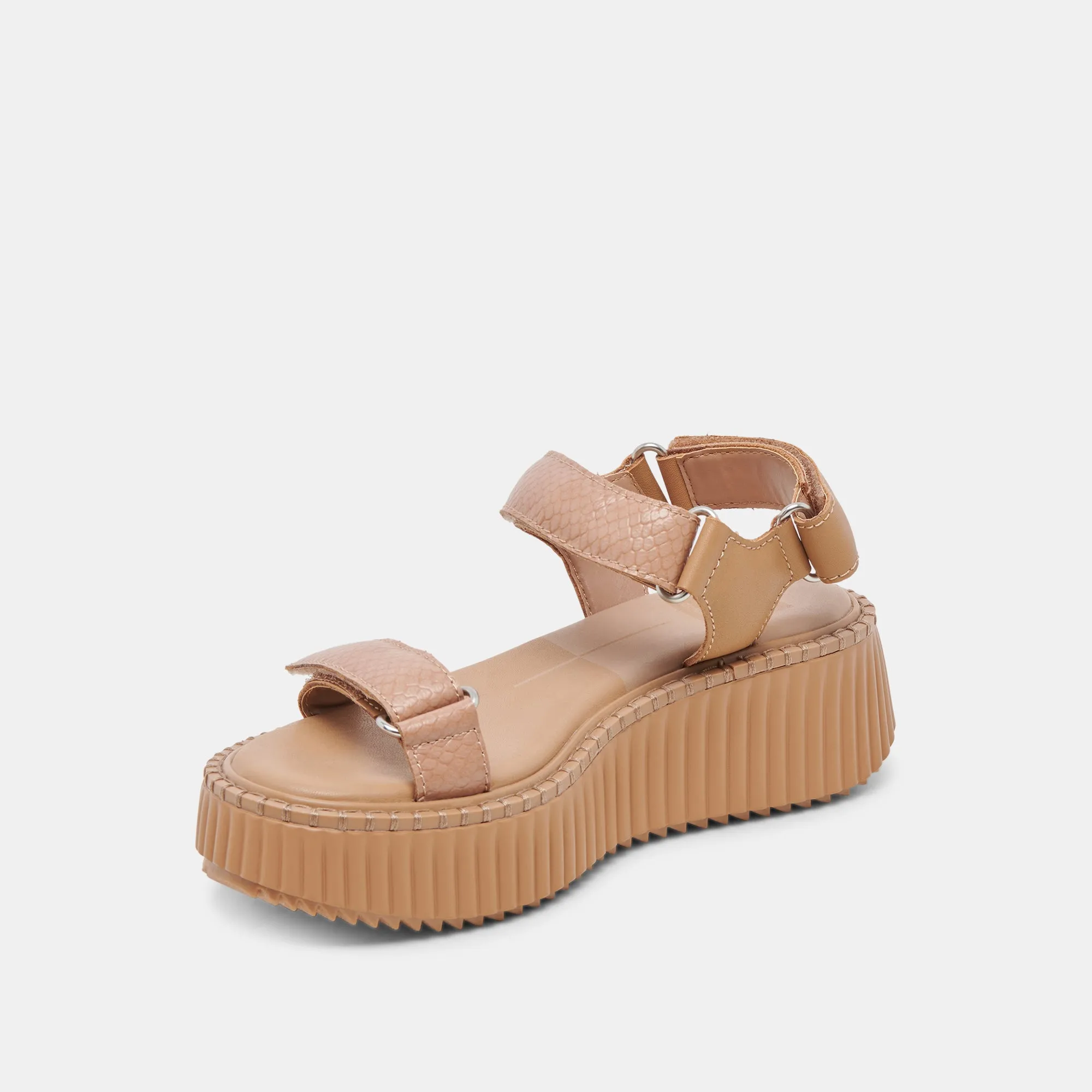 DEBRA SANDALES TOFFEE CUIR EMBOSSE