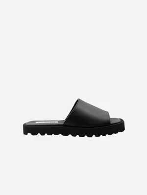 Desserto® Sandales plates en cuir végan de cactus | Noir