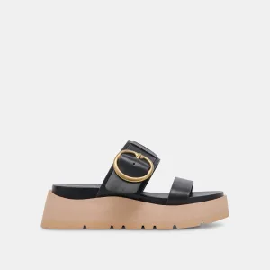 SANDALES DEX EN CUIR NOIR