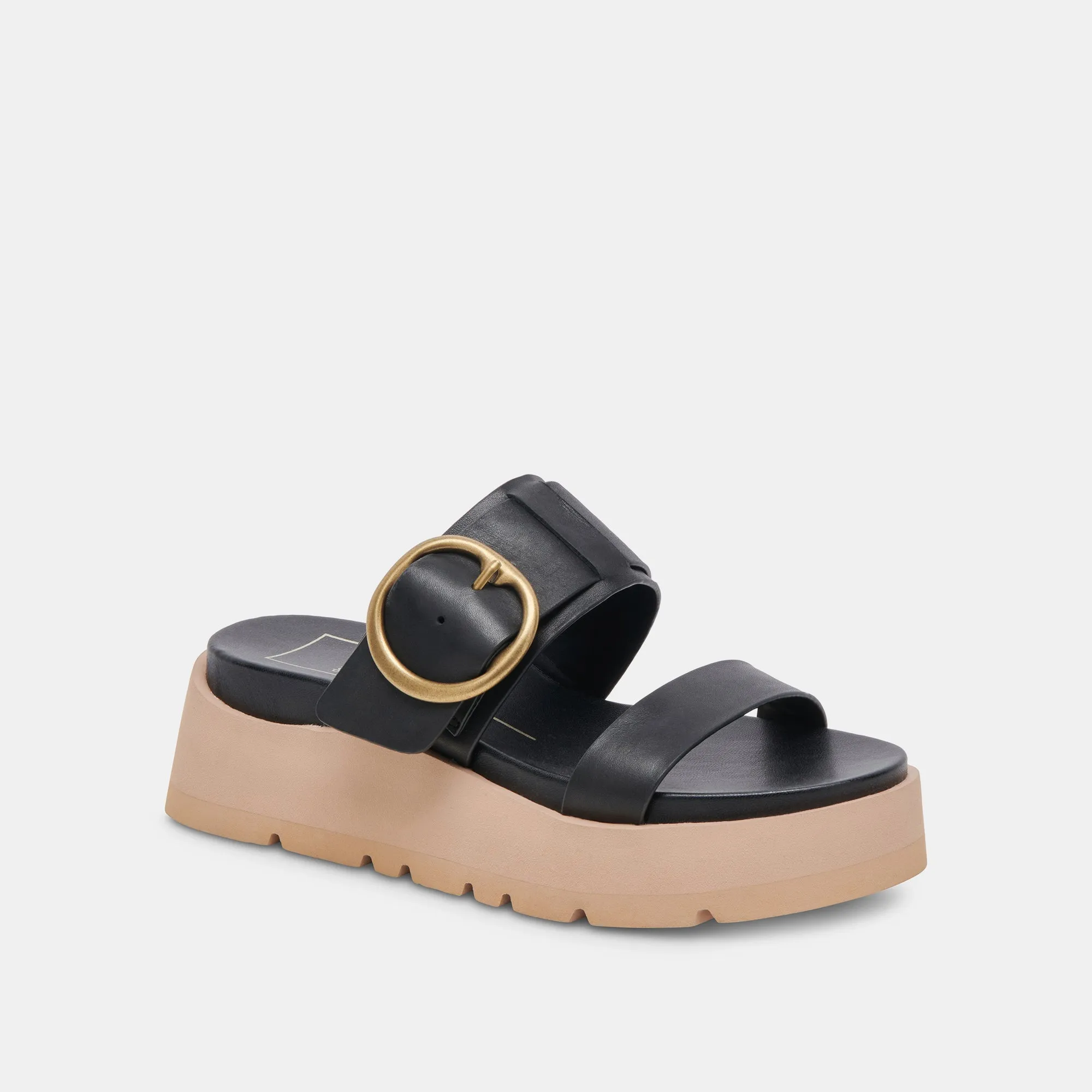 SANDALES DEX EN CUIR NOIR
