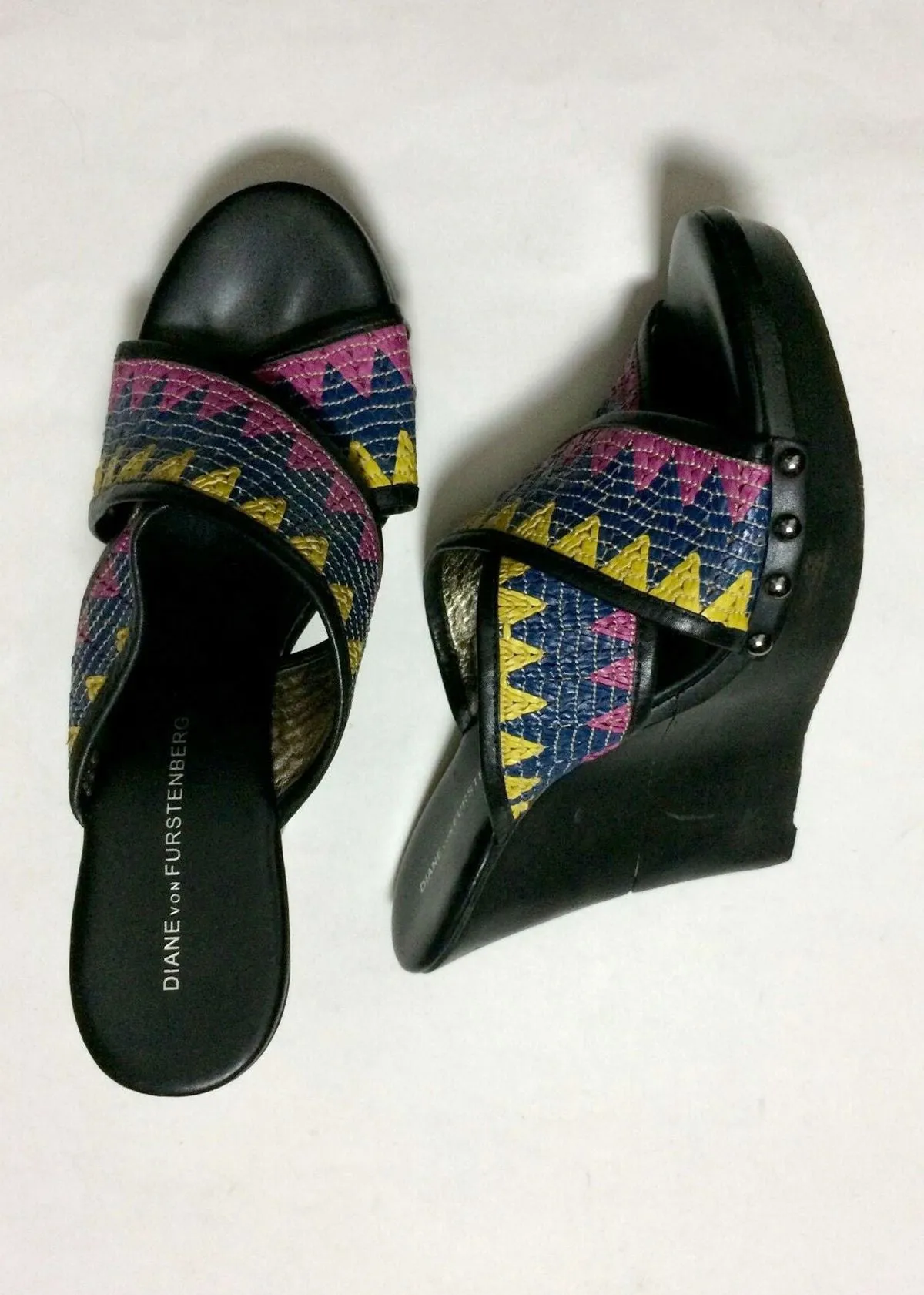 Sandales tissées multicolores Diane Von Furstenberg taille 9