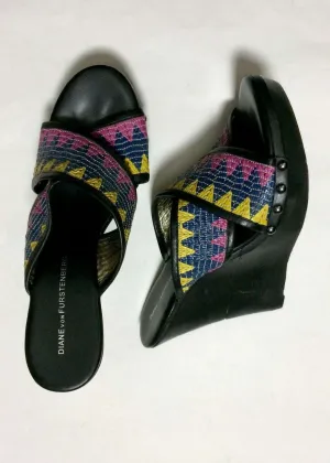 Sandales tissées multicolores Diane Von Furstenberg taille 9