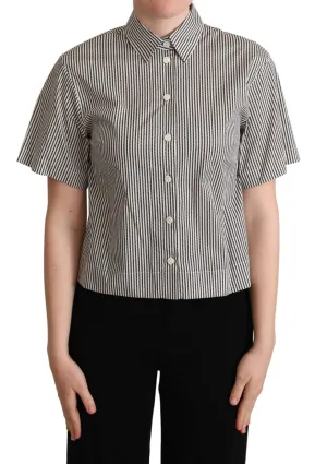 Dolce & Gabbana Polo élégant en coton rayé pour femmes