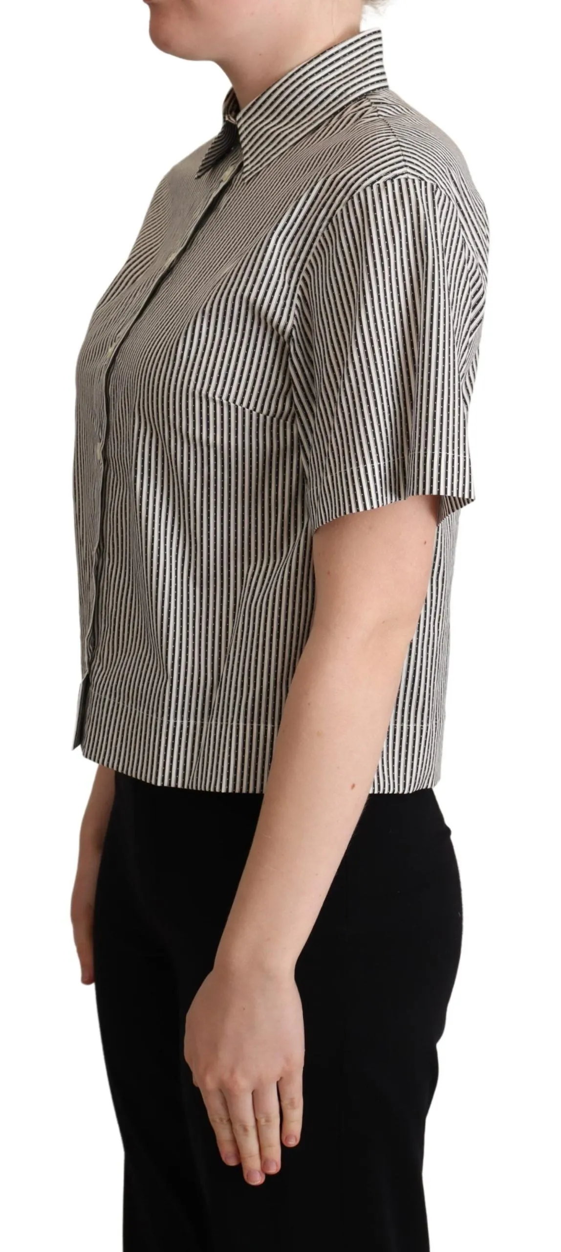 Dolce & Gabbana Polo élégant en coton rayé pour femmes