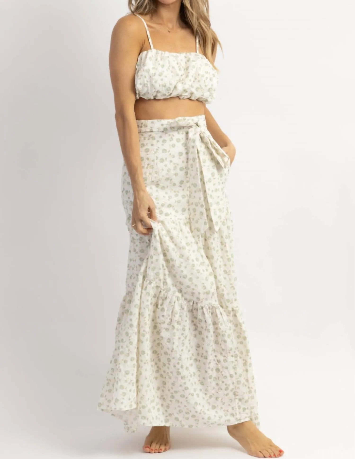 Ensemble Brodé Crop Top   Jupe En Sadie Sage