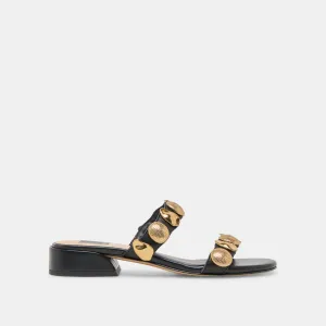 SANDALES FARROW EN CUIR NOIR