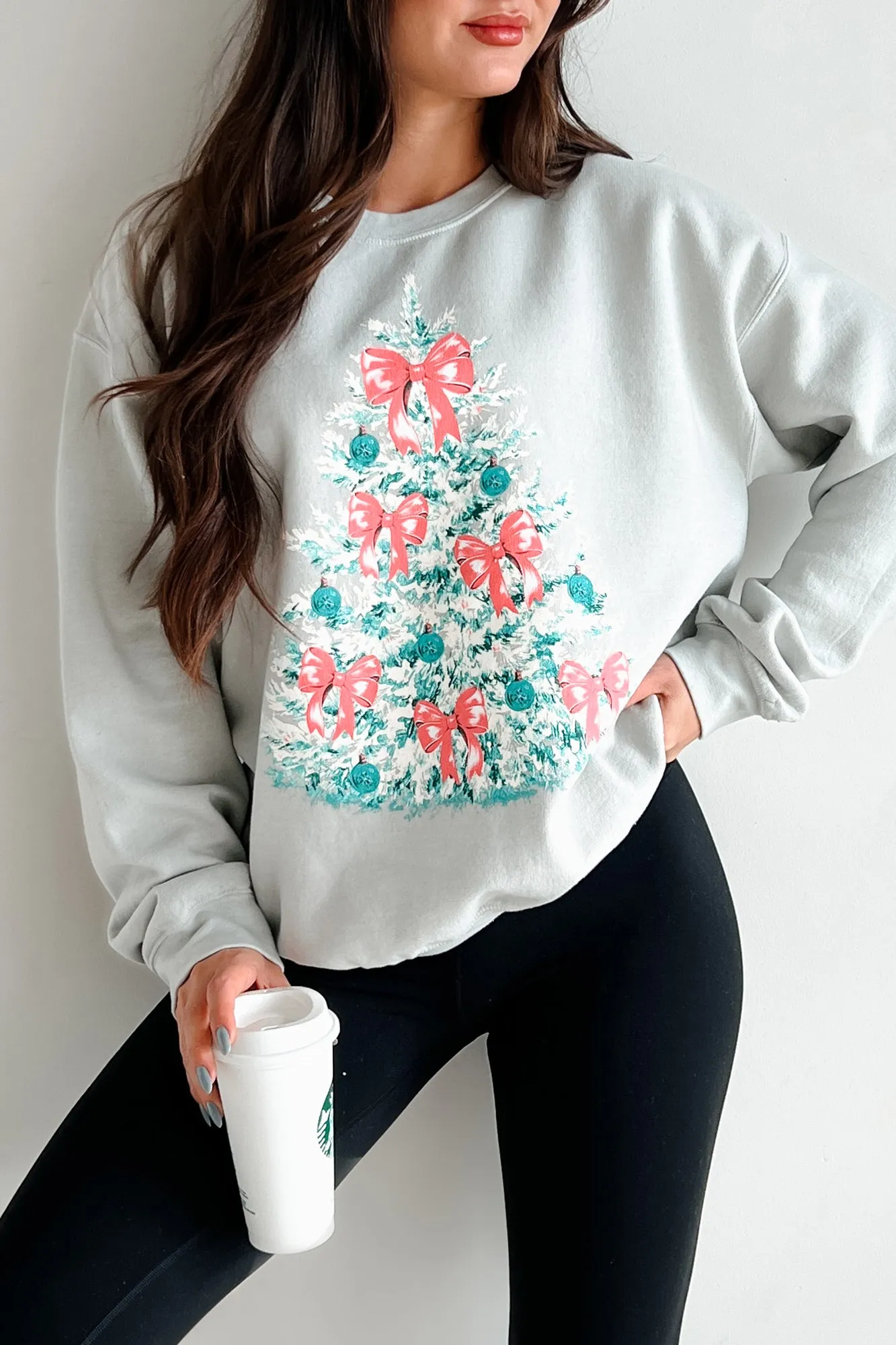 Sweat-shirt graphique surdimensionné Feeling Pine (Vert iceberg)