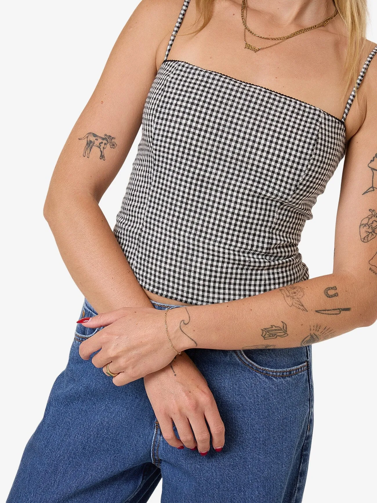 Haut Gia Gingham - Noir