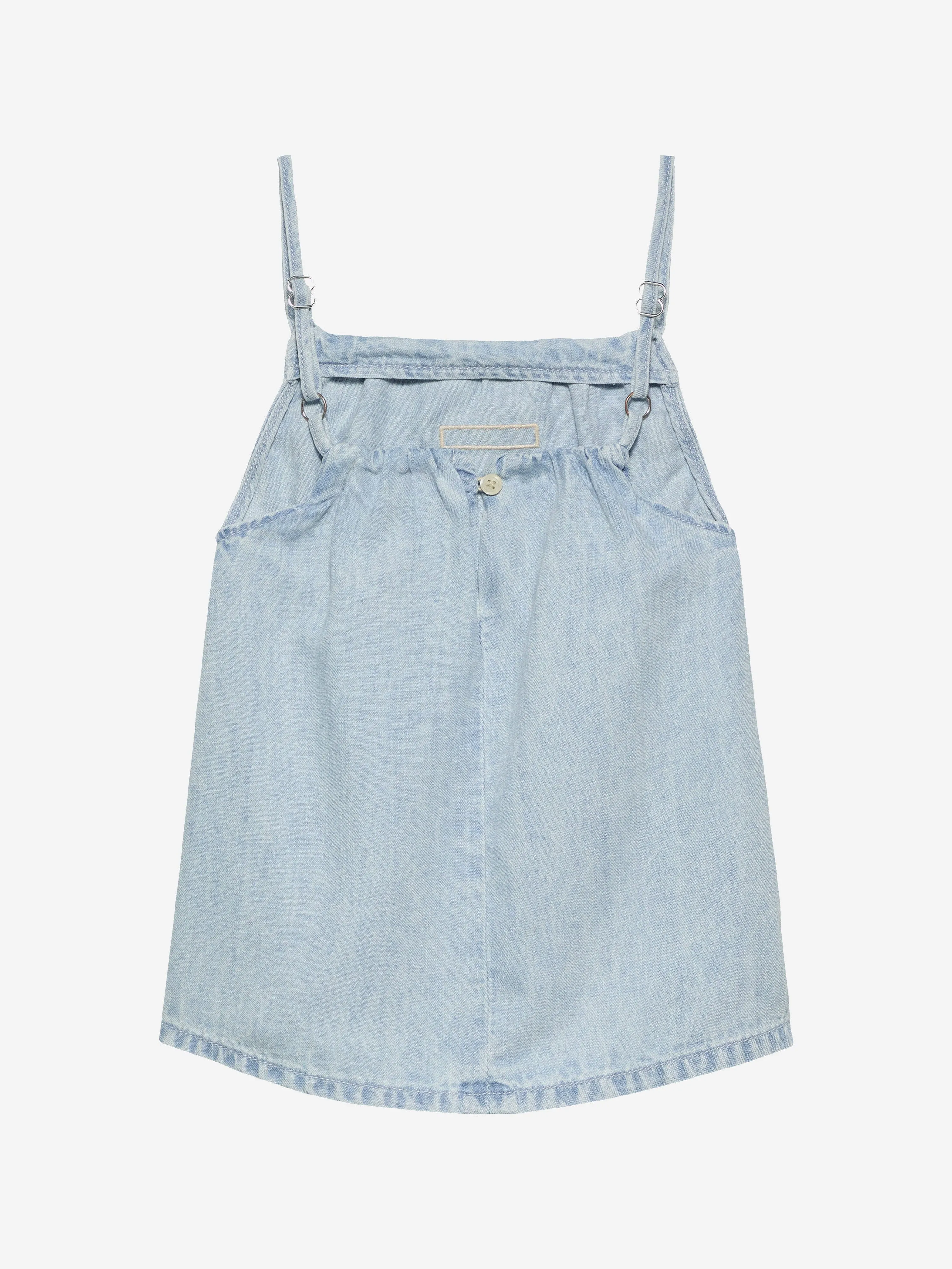 Haut à bretelles en jean bleu pour filles