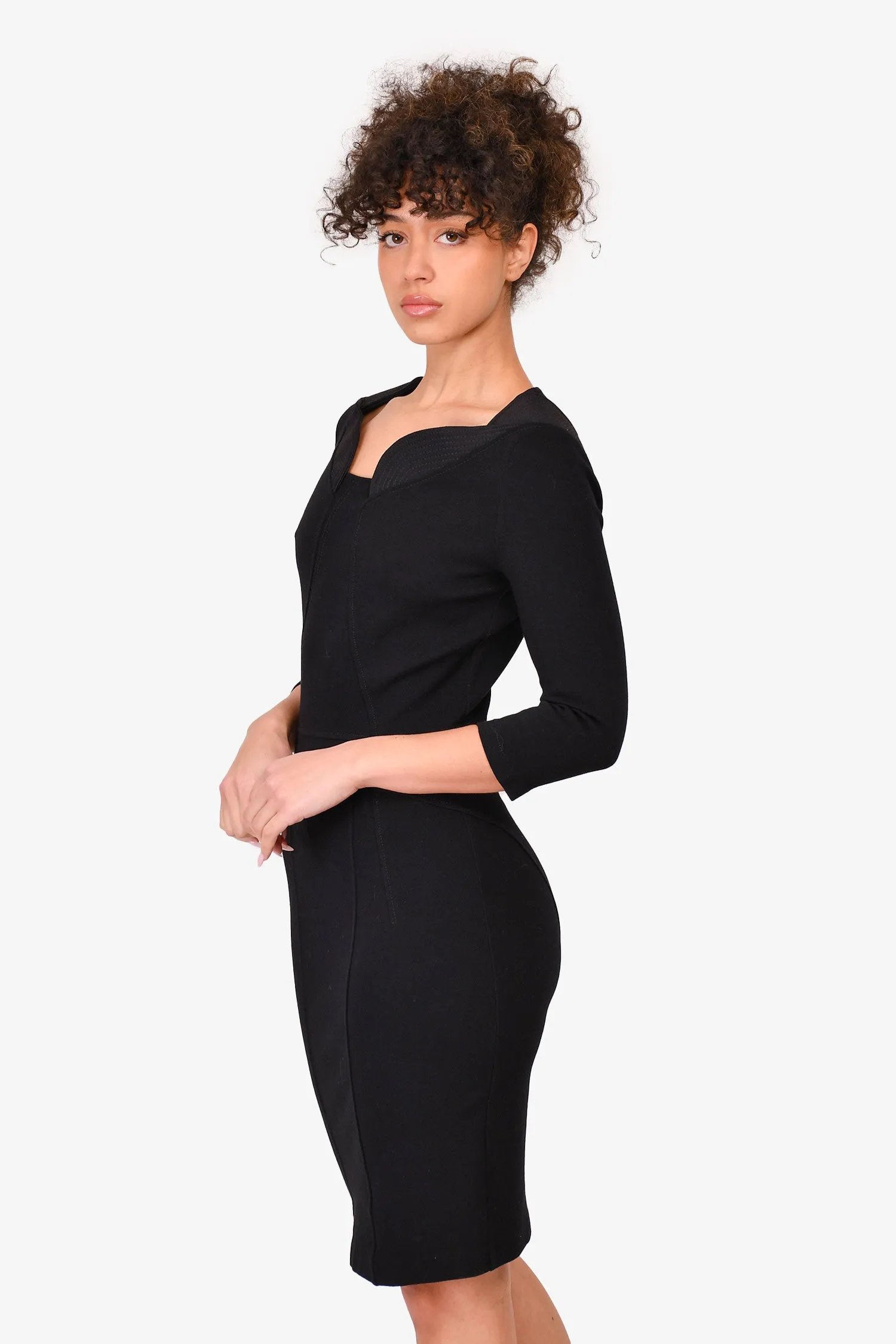 Robe droite Givenchy Noir à manches 3/4 Taille 38