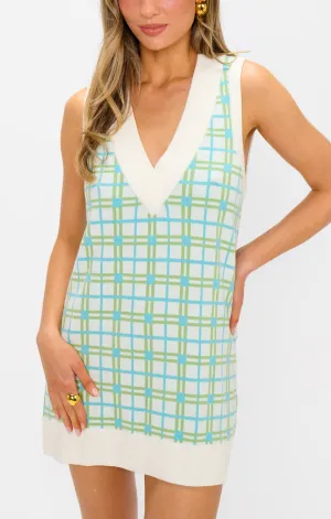 Robe pull Hartford Tank ~ En maille à carreaux verts