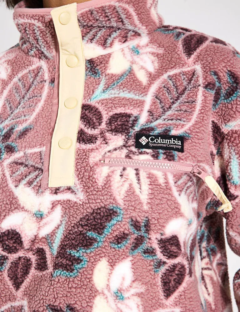 Helvetia II Polaire coupée à motif imprimé avec demi-boutonnage en sherpa - Fig Pasteled Multi