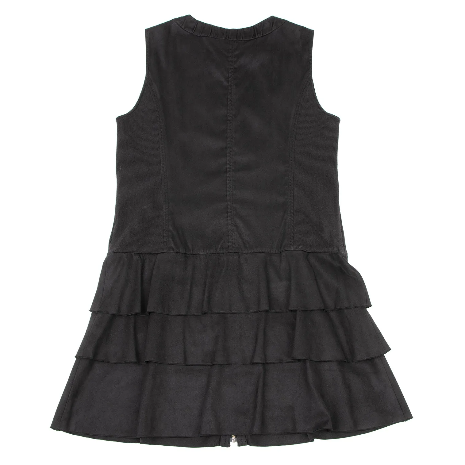 HIROKO KOSHINO HIROKO BIS JAPAN. Tunique/Robe courte en daim synthétique noir à fermeture éclair