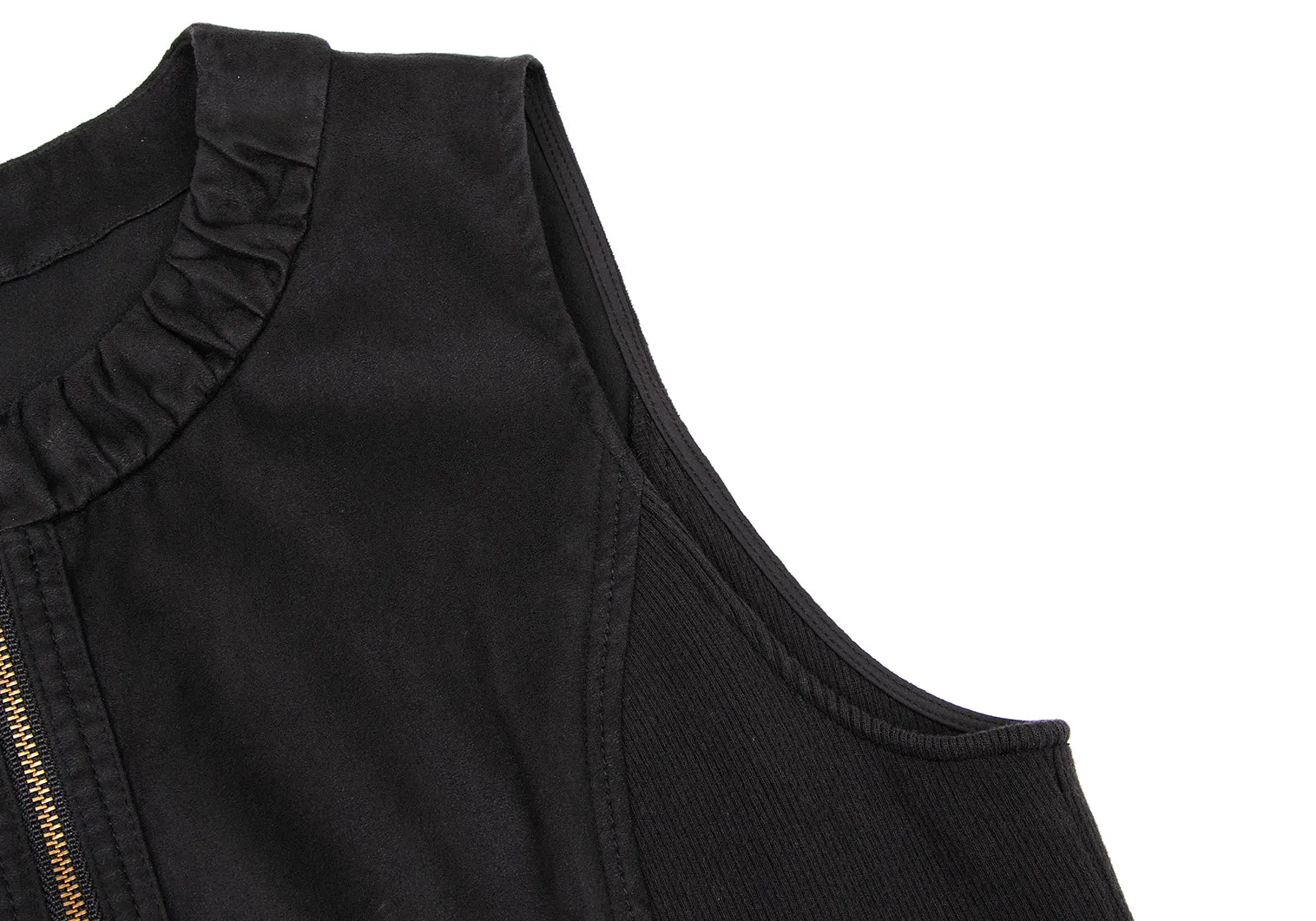 HIROKO KOSHINO HIROKO BIS JAPAN. Tunique/Robe courte en daim synthétique noir à fermeture éclair