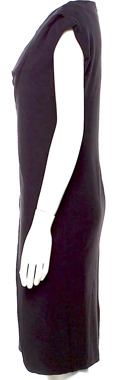 Robe vintage noire en mélange PolyTech longueur genoux Hussein Chalayan