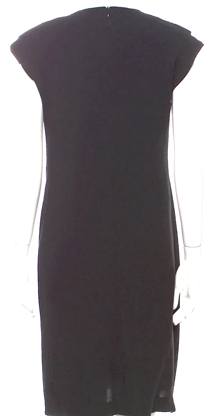 Robe vintage noire en mélange PolyTech longueur genoux Hussein Chalayan