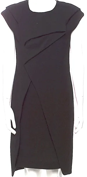 Robe vintage noire en mélange PolyTech longueur genoux Hussein Chalayan
