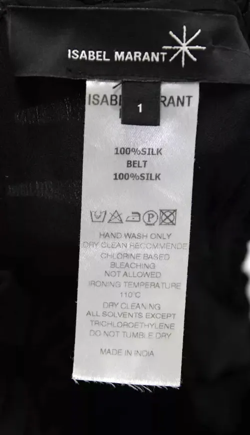 Isabel Marant Paris. Robe mini à volants noire sans manches à niveaux