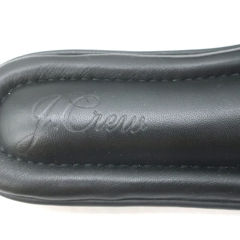 J.Crew Sandales plates à lanières élastiques Menorca en cuir noir Taille 9 NEUVE