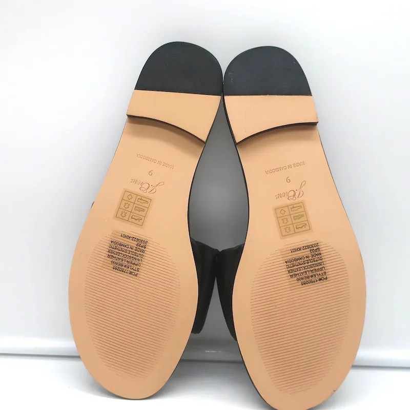 J.Crew Sandales plates à lanières élastiques Menorca en cuir noir Taille 9 NEUVE