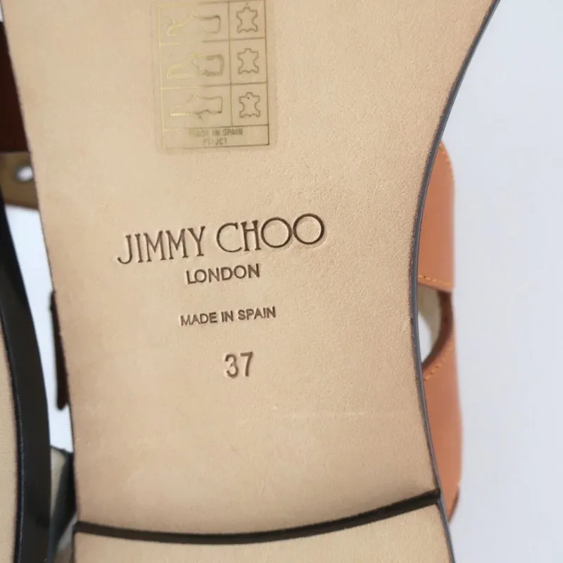 Jimmy Choo Sandales Astrid à Boucle Cuir Tan/Argent Taille 37 Escarpins à Lanière NEUF