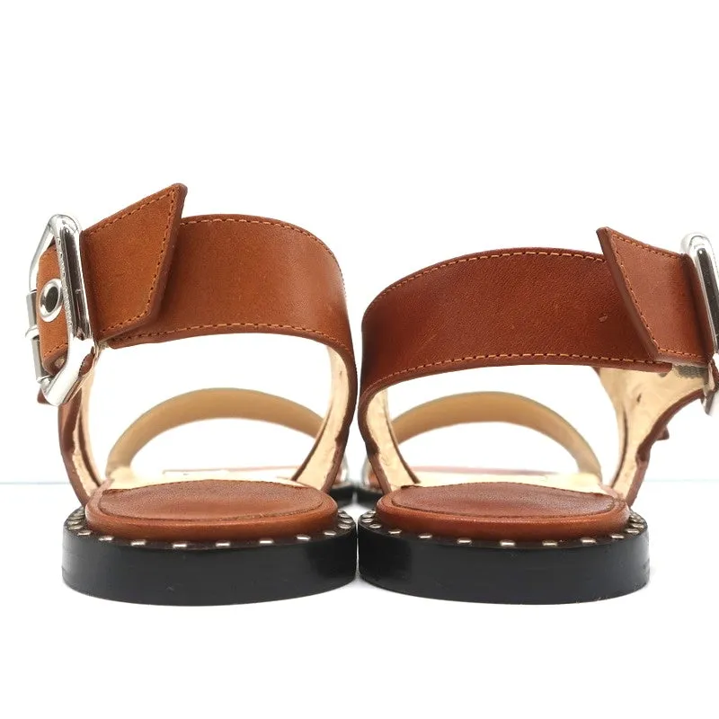 Jimmy Choo Sandales Astrid à Boucle Cuir Tan/Argent Taille 37 Escarpins à Lanière NEUF