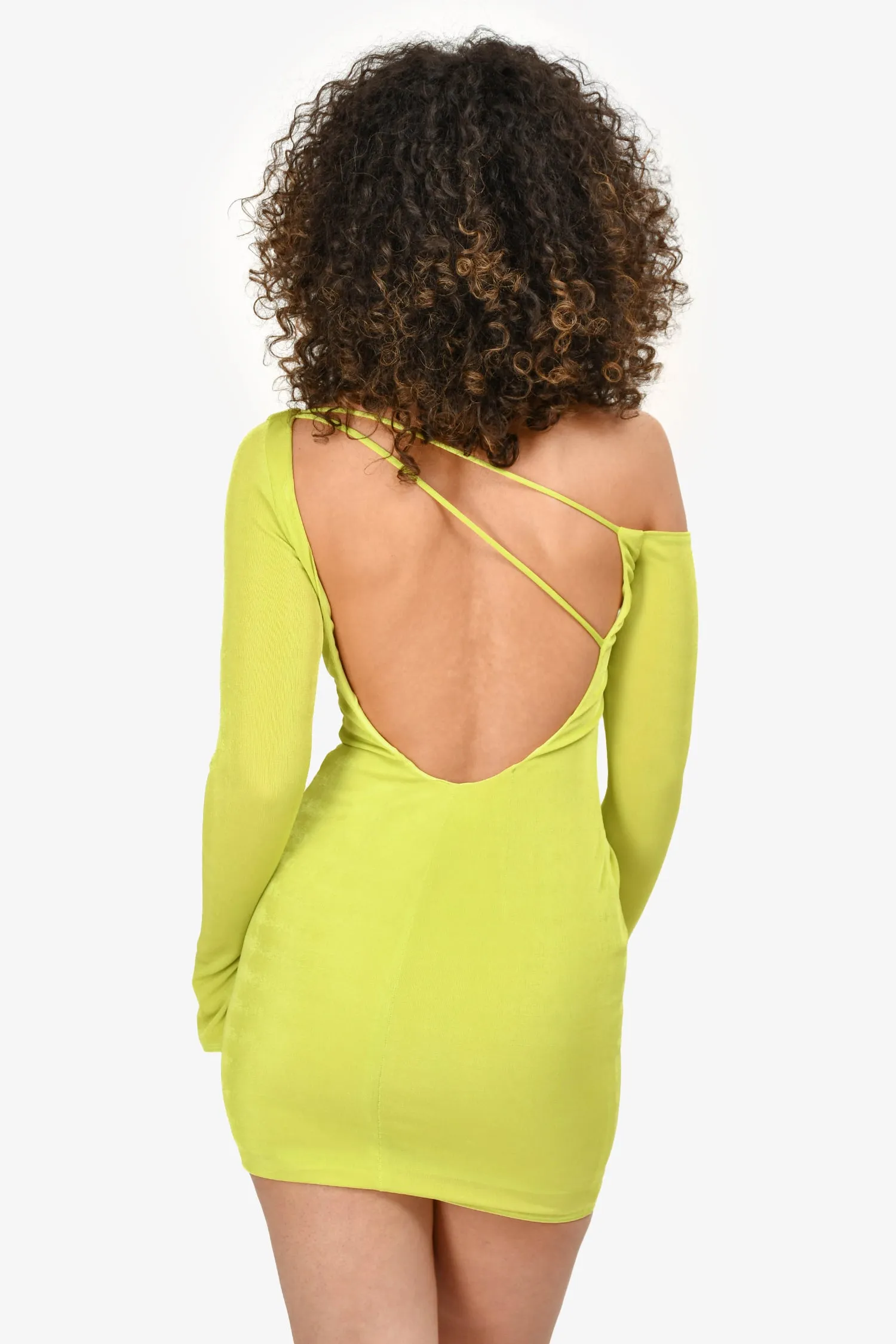 Robe mini 'Catalyst' à manches longues et dos nu Katie May Green Taille XS