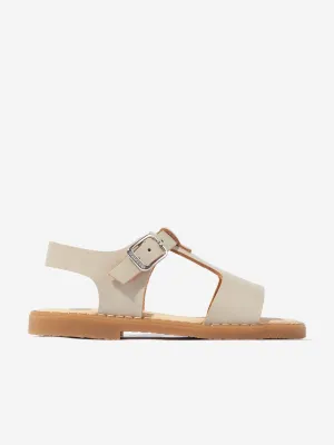 Sandales en cuir pour enfants en beige