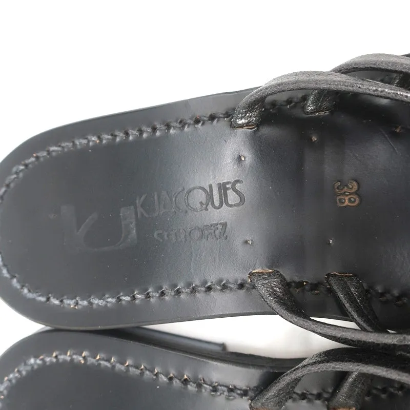 Sandales K.Jacques Sycomore à lanières thong en cuir métallisé taille 38