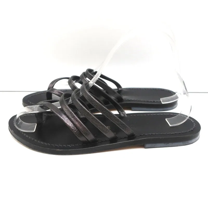 Sandales K.Jacques Sycomore à lanières thong en cuir métallisé taille 38
