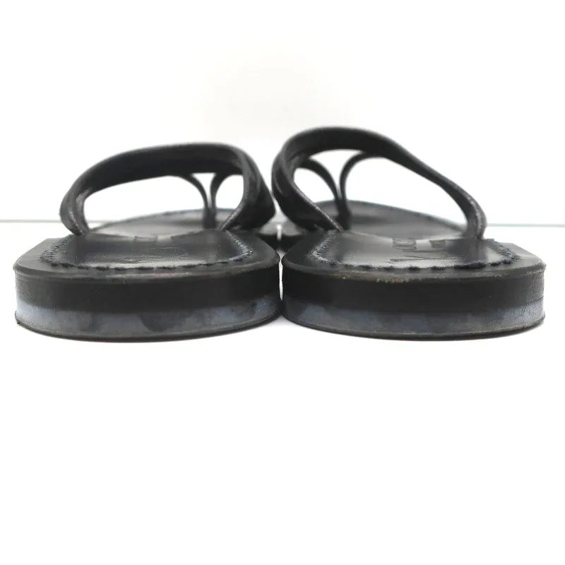 Sandales K.Jacques Sycomore à lanières thong en cuir métallisé taille 38