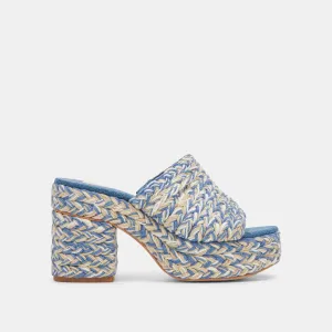LADY HEELS BLEU MULTI TISSÉ
