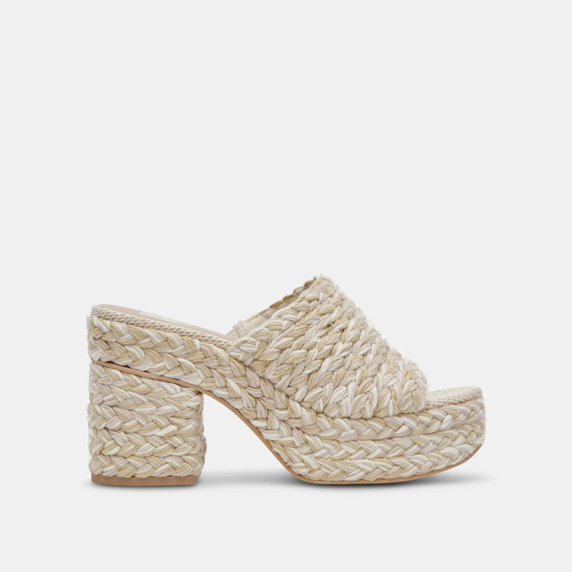 LADY HEELS IVOIRE MULTI TISSÉ
