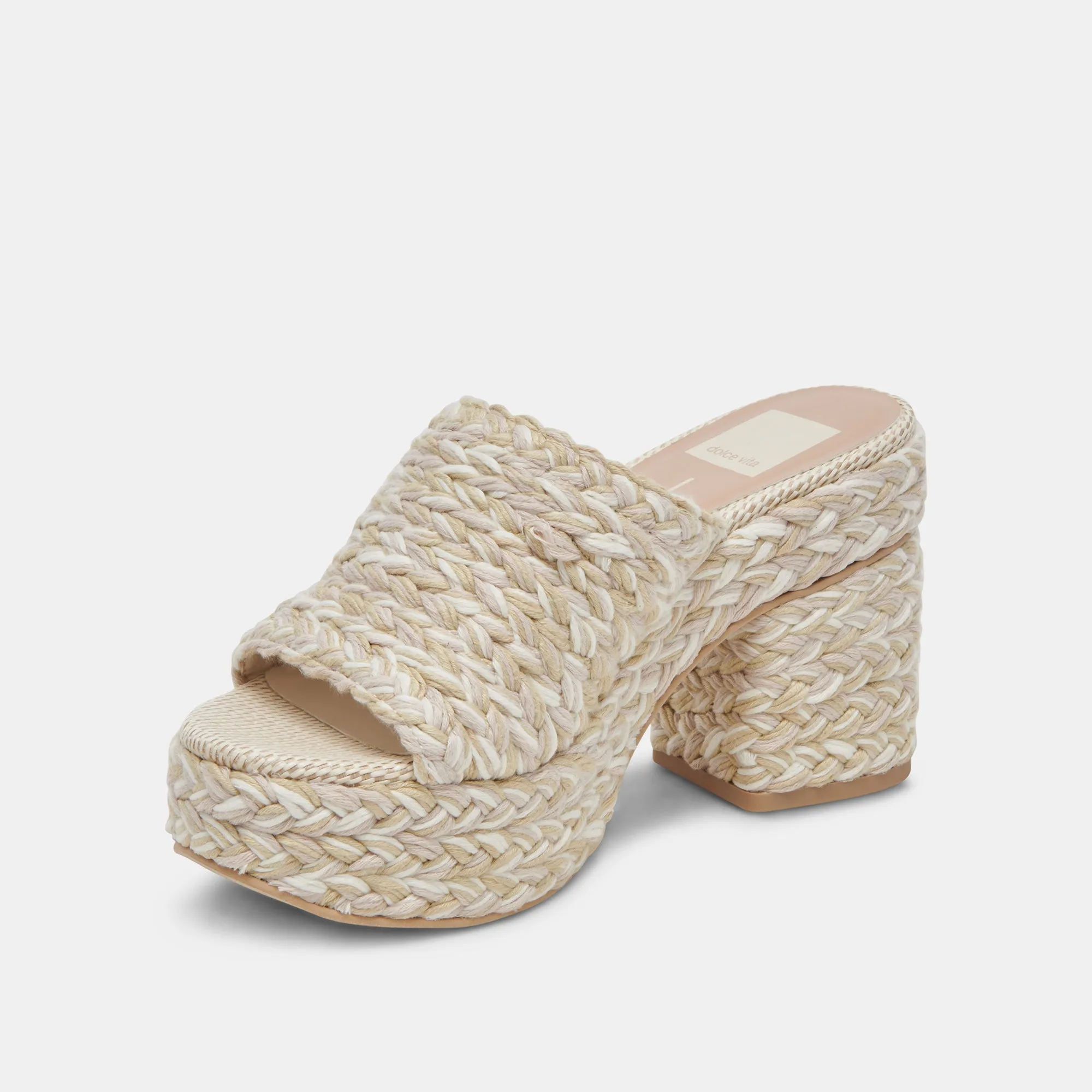 LADY HEELS IVOIRE MULTI TISSÉ