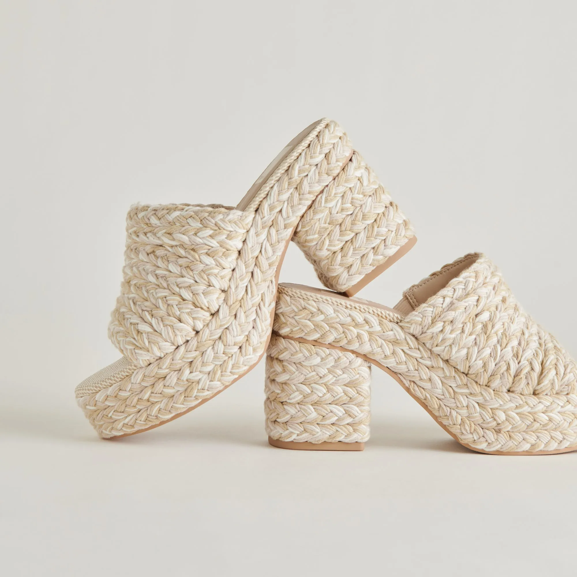 LADY HEELS IVOIRE MULTI TISSÉ