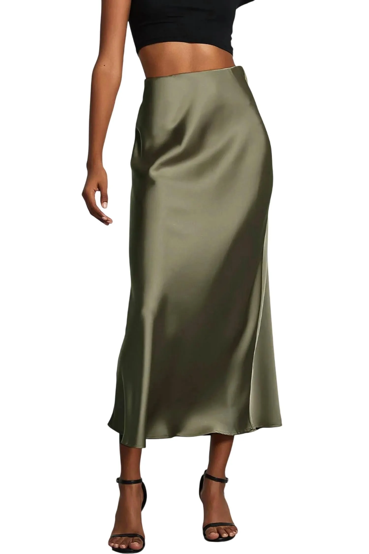 Jupe Lizzie Brillante en Olive